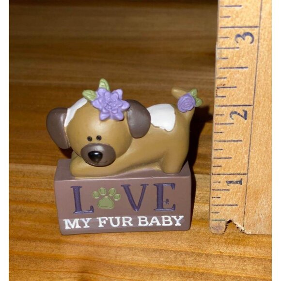 LOVE MY FUR BABY dog figurine Dog decor Dog display Dog lover Valentine gift - Picture 3 of 5